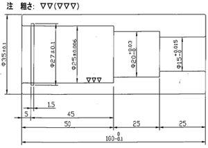 S45C（φ35×100）図面